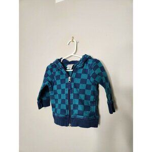 HANNA ANDERSSON Blue Checked Zip Jacket